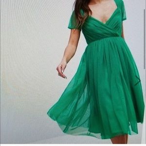 Green ASOS mesh midi dress